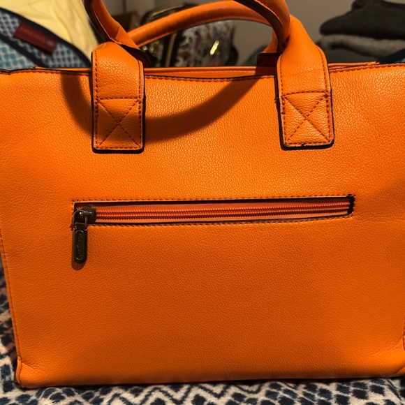 Wrangler Vibrant Orange Tote with Brown Accents - Picture 4 of 4